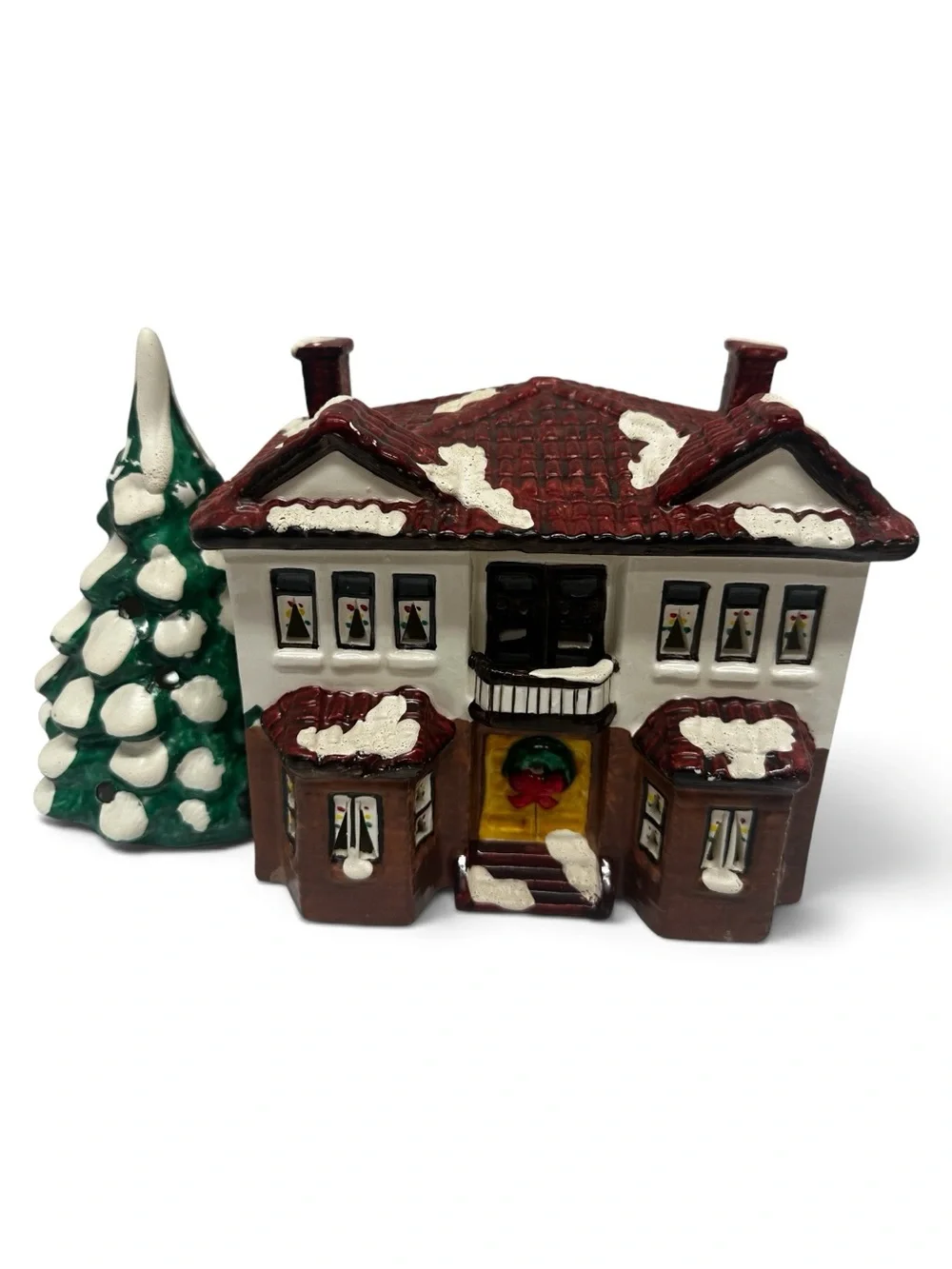 Dept 56 Original Snowhouse Series Duplex 1986 Lighted House & Tree Taiwan